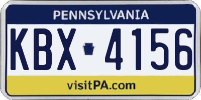 PA license plate KBX4156