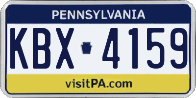 PA license plate KBX4159