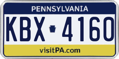 PA license plate KBX4160