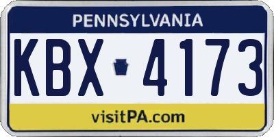 PA license plate KBX4173