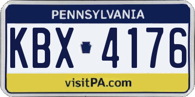 PA license plate KBX4176