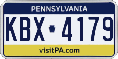 PA license plate KBX4179