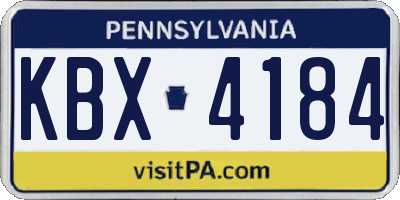 PA license plate KBX4184
