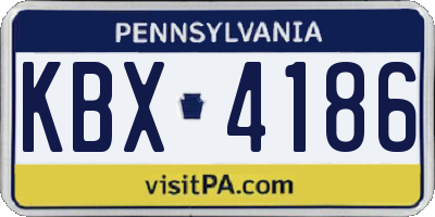PA license plate KBX4186