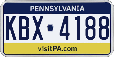 PA license plate KBX4188