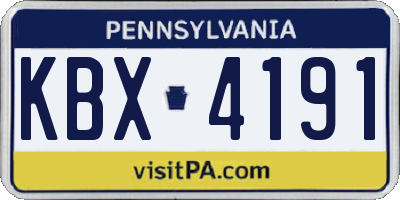 PA license plate KBX4191