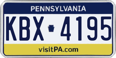 PA license plate KBX4195