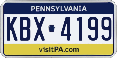 PA license plate KBX4199