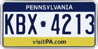 PA license plate KBX4213