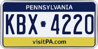 PA license plate KBX4220