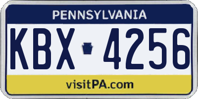 PA license plate KBX4256