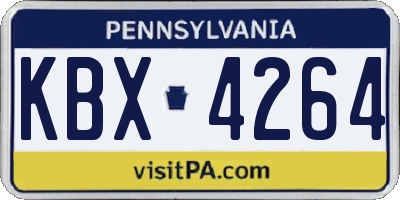 PA license plate KBX4264