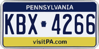 PA license plate KBX4266