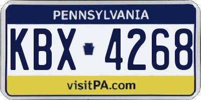 PA license plate KBX4268