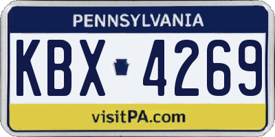 PA license plate KBX4269