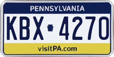 PA license plate KBX4270