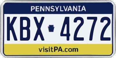 PA license plate KBX4272