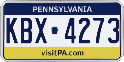 PA license plate KBX4273