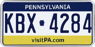 PA license plate KBX4284
