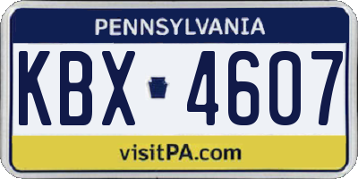 PA license plate KBX4607
