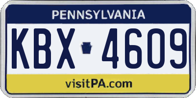 PA license plate KBX4609