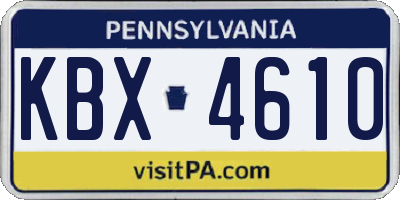PA license plate KBX4610