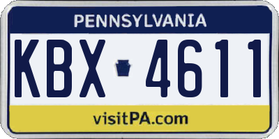 PA license plate KBX4611