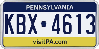 PA license plate KBX4613