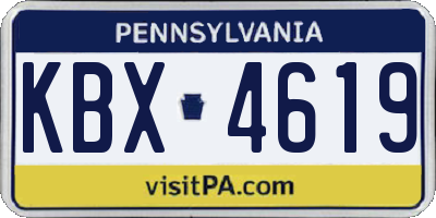 PA license plate KBX4619