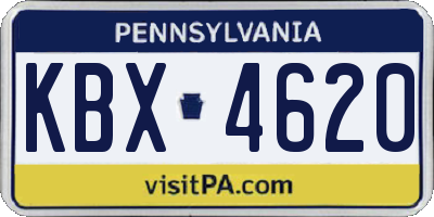 PA license plate KBX4620