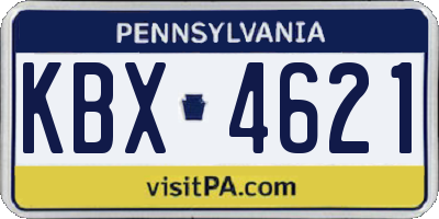 PA license plate KBX4621