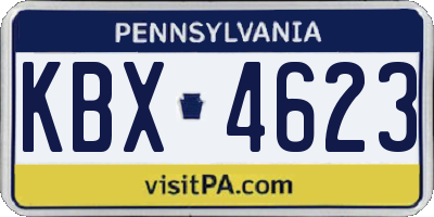 PA license plate KBX4623