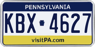 PA license plate KBX4627