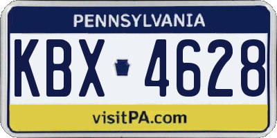 PA license plate KBX4628