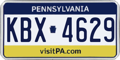 PA license plate KBX4629