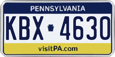PA license plate KBX4630