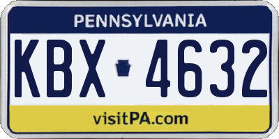 PA license plate KBX4632
