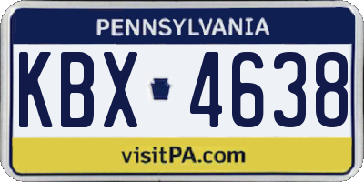 PA license plate KBX4638