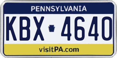 PA license plate KBX4640