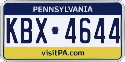 PA license plate KBX4644