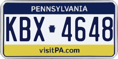 PA license plate KBX4648