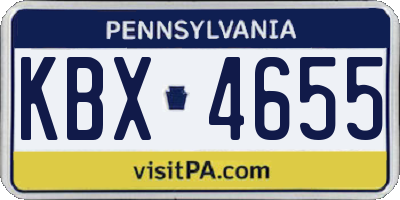 PA license plate KBX4655