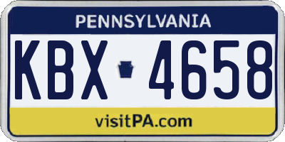 PA license plate KBX4658