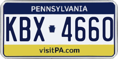 PA license plate KBX4660