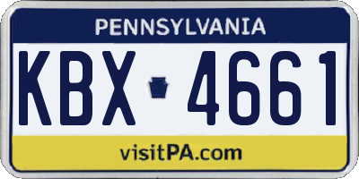 PA license plate KBX4661