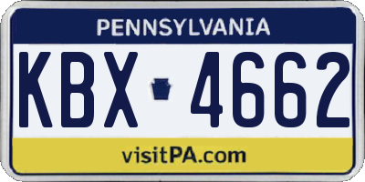 PA license plate KBX4662