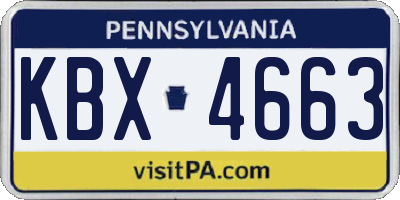 PA license plate KBX4663