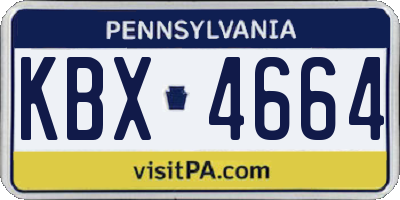 PA license plate KBX4664