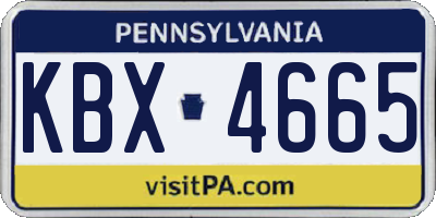 PA license plate KBX4665