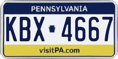 PA license plate KBX4667